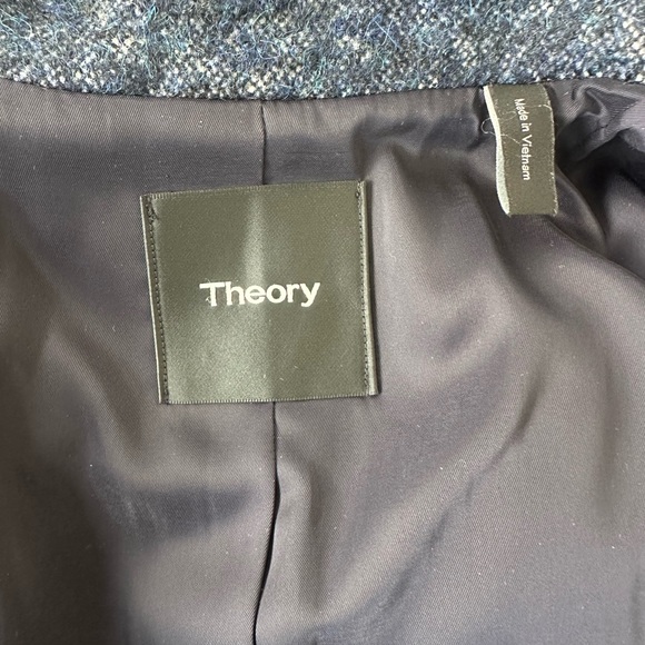 Theory Navy Textured Wool Coat - Picture 3 of 7